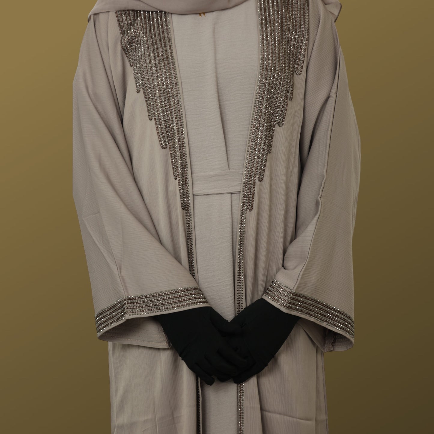 Beige Elegance Duo Abaya