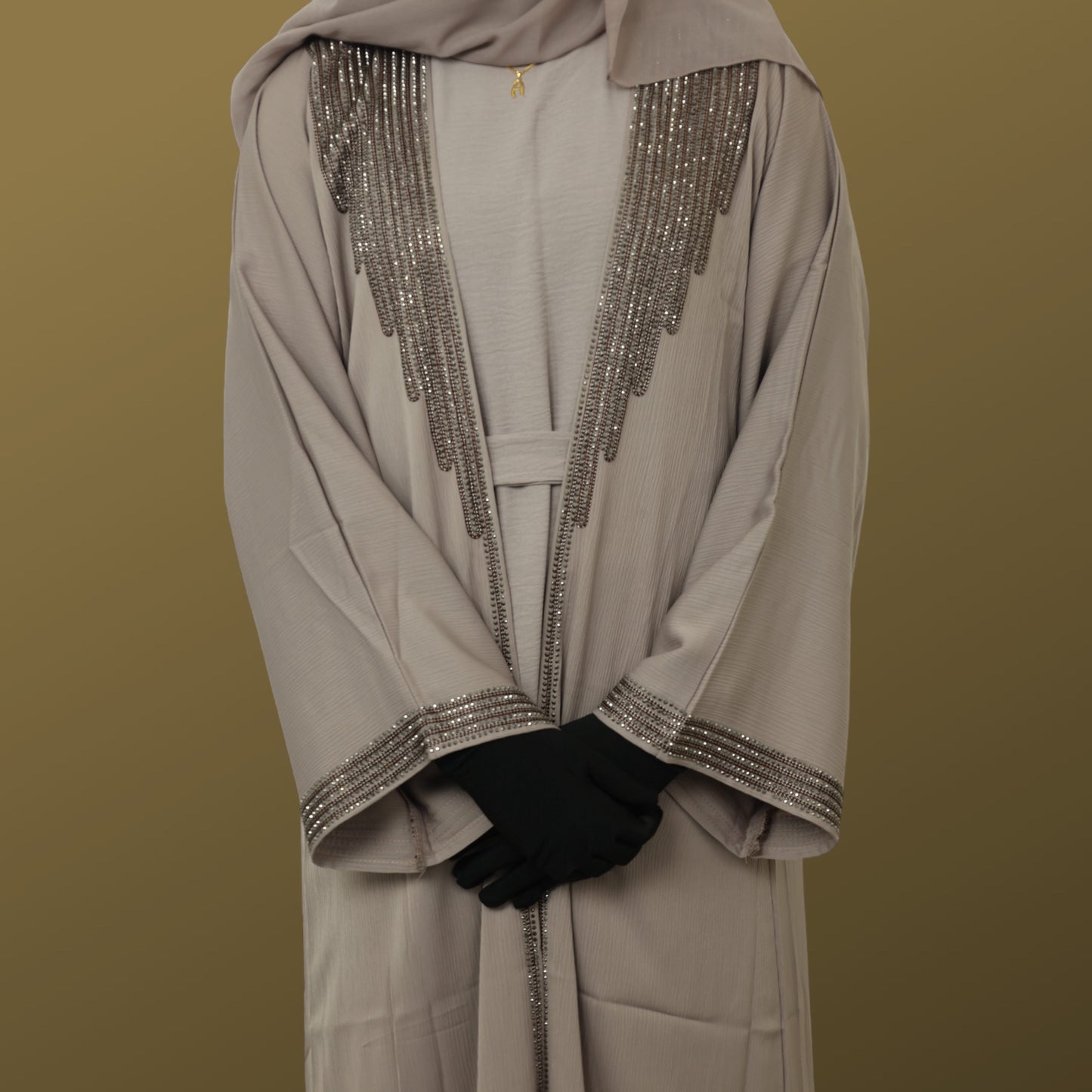 Beige Elegance Duo Abaya