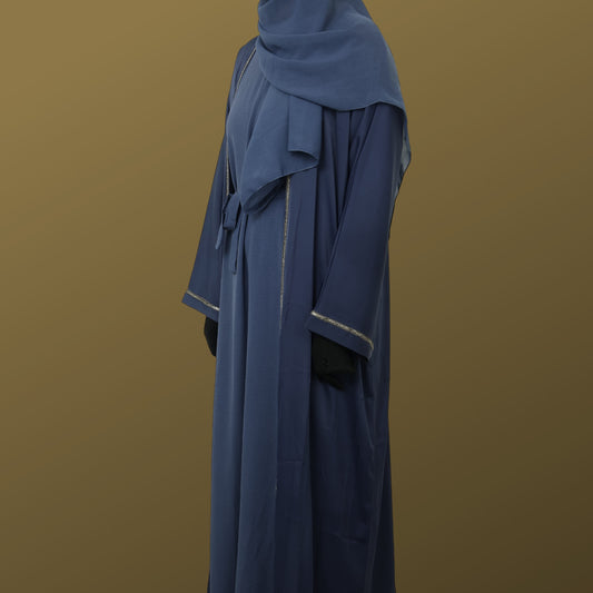 Azure Splendor' - Immerse Yourself in Luxury with Our Navy Blue Elegance Abaya