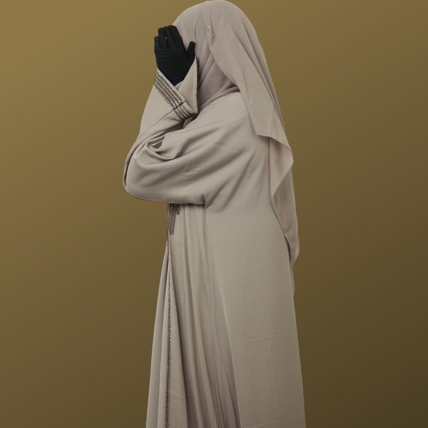 Beige Elegance Duo Abaya