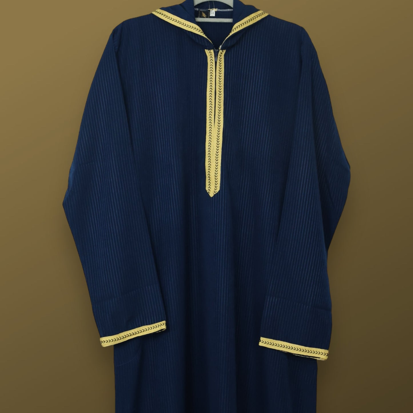 Ocean Majesty - Elevate Your Style with Our Navy Blue Hooded Djellaba