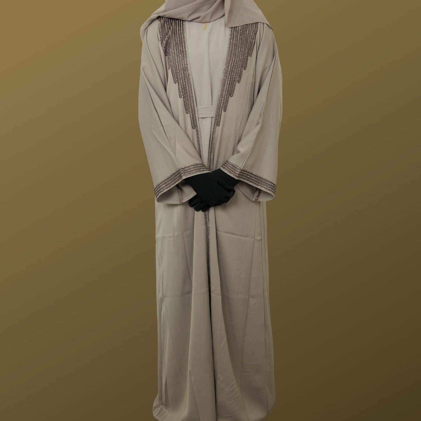 Beige Elegance Duo Abaya