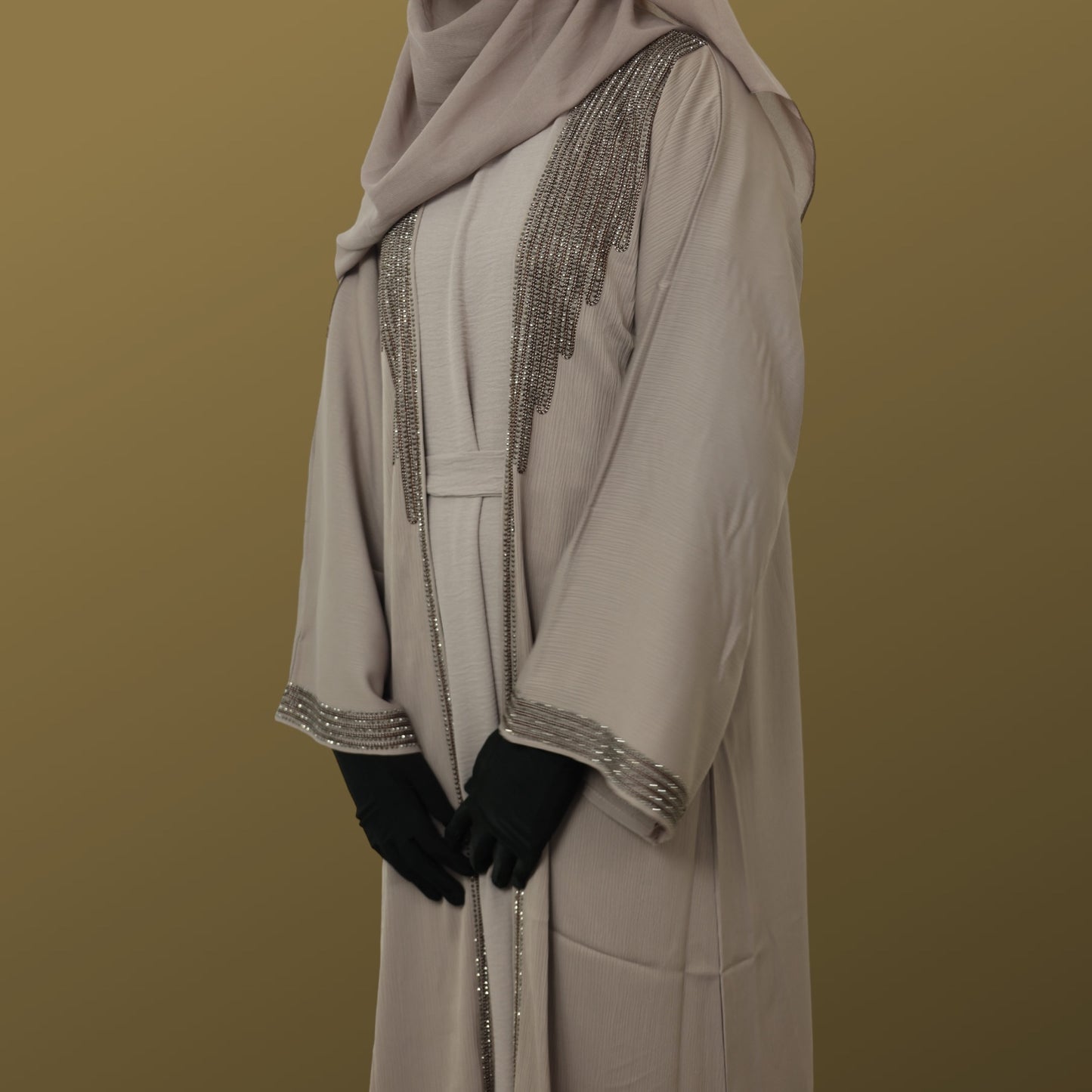 Beige Elegance Duo Abaya