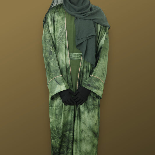 Emerald Harmony Luxe Abaya Ensemble