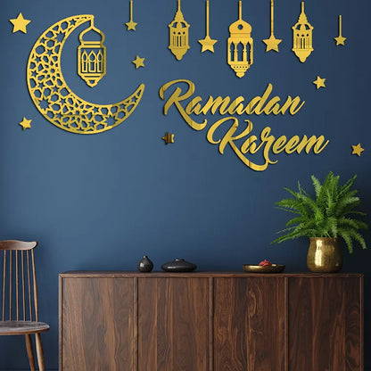 GOLD RAMADAN KAREEM ACRYLIC WALL STICKER